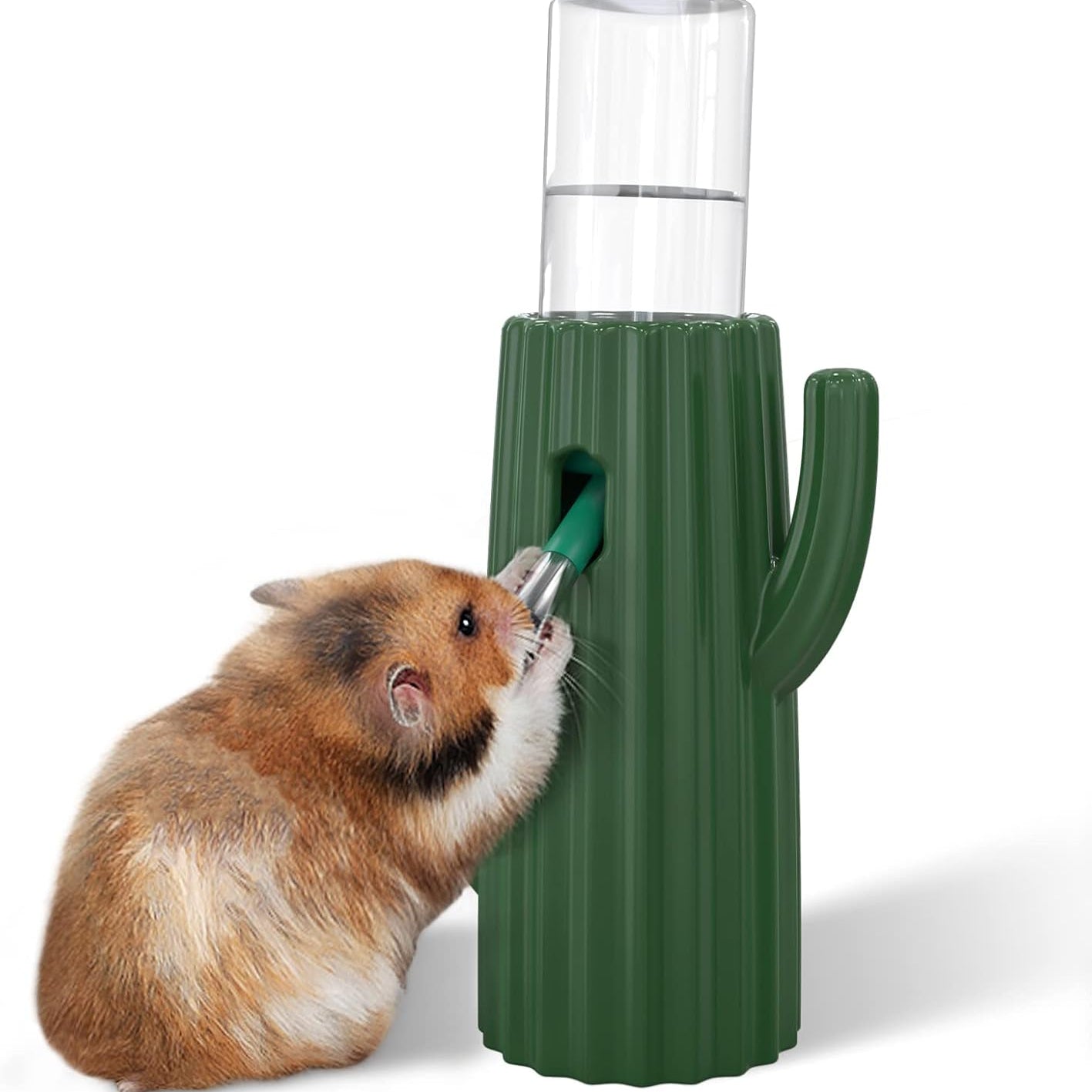 Bucatstate Ceramic Hamster Water Bottle with Stand, 120ml, Green